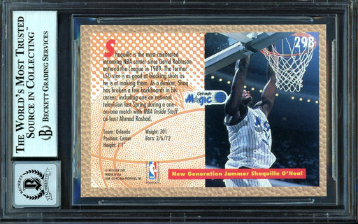 Shaquille "Shaq" O'Neal Autographed 1992-93 Fleer Rookie Card #298 Orlando Magic Beckett BAS #13314675 - RSA