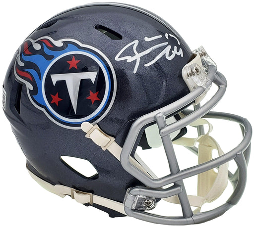 Ryan Tannehill Autographed Tennessee Titans Blue Speed Mini Helmet Beckett BAS QR Stock #197223 - RSA