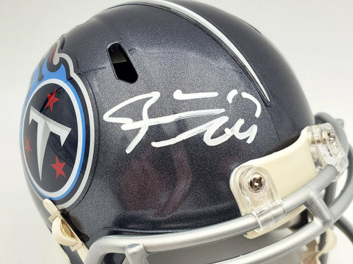 Ryan Tannehill Autographed Tennessee Titans Blue Speed Mini Helmet Beckett BAS QR Stock #197223 - RSA