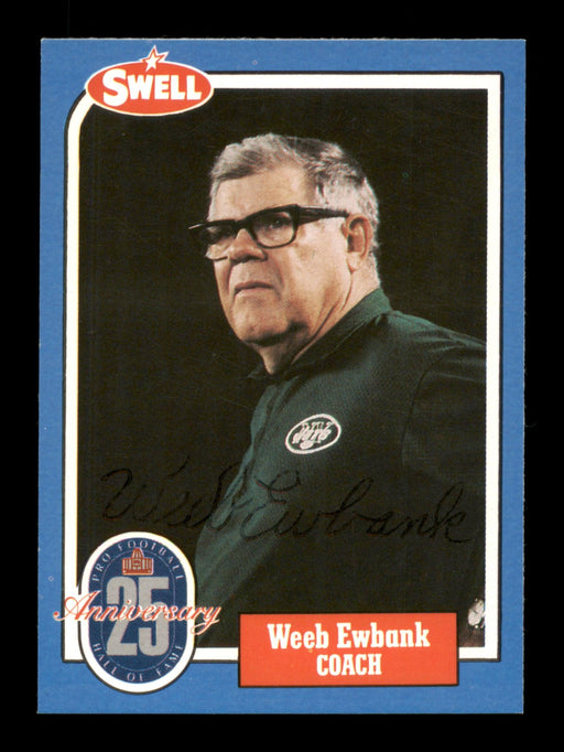 Weeb Ewbank Autographed 1988 Swell Card #39 New York Jets Signed Front & Back SKU #197589 - RSA