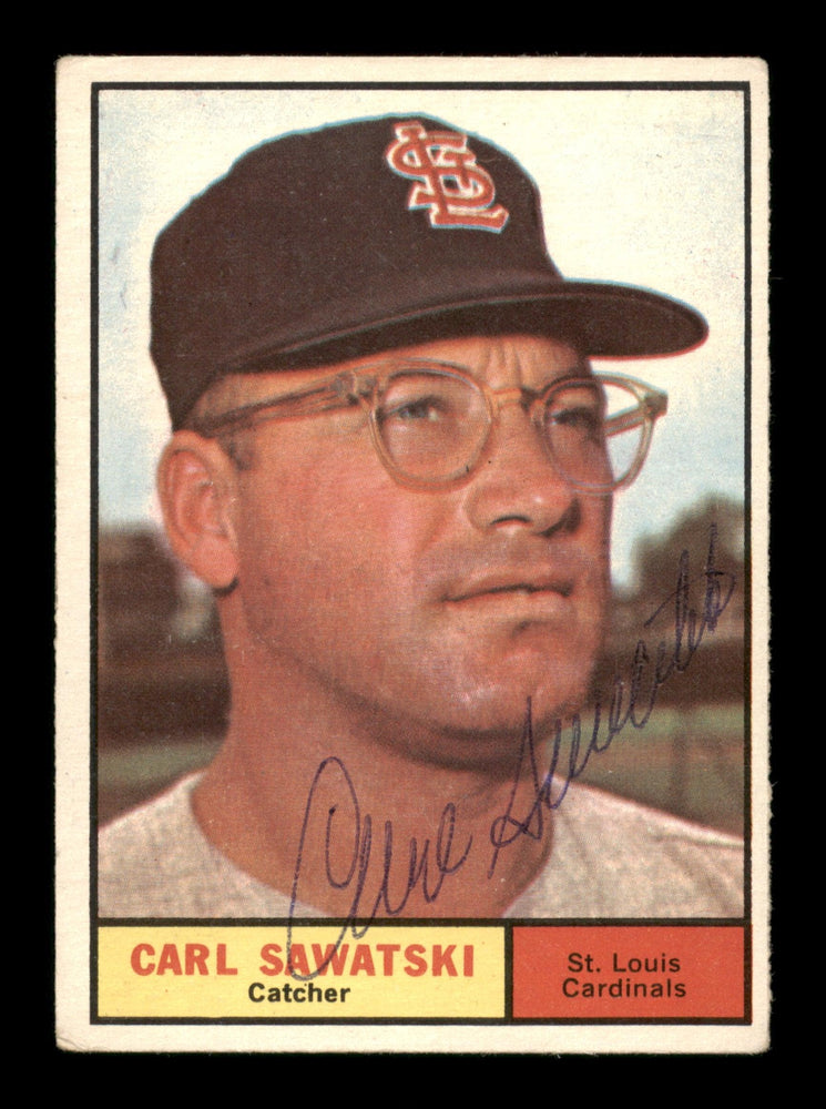 Carl Sawatski Autographed 1961 Topps Card #198 St. Louis Cardinals SKU #197699 - RSA