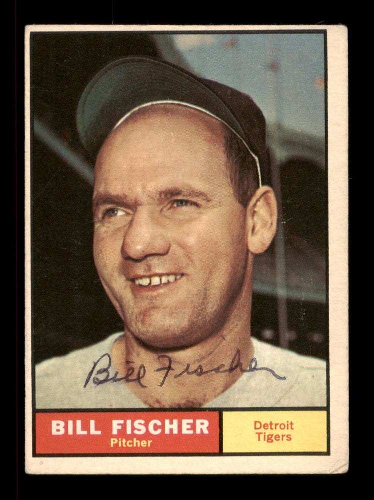 Bill Fischer Autographed 1961 Topps Card #553 Detroit Tigers High Number SKU #197793 - RSA