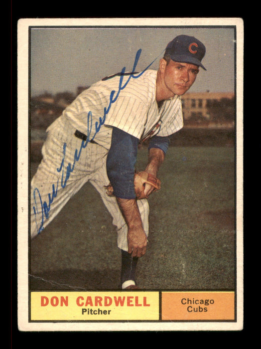 Don Cardwell Autographed 1961 Topps Card #564 Chicago Cubs High Number SKU #197801 - RSA