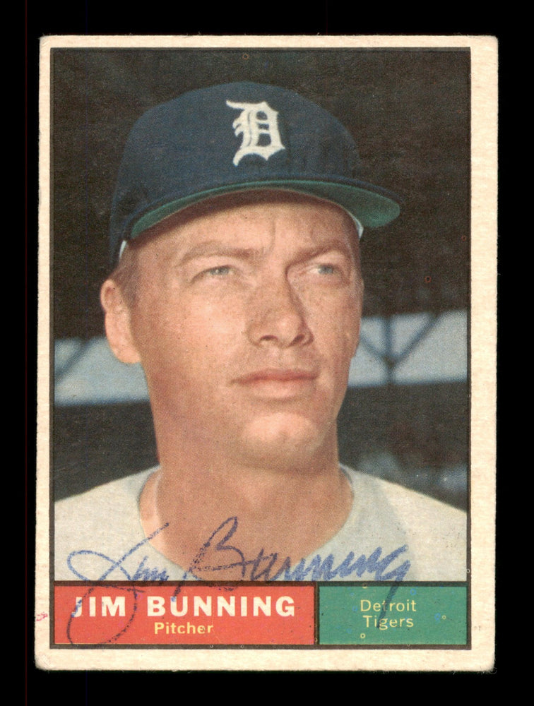 Jim Bunning Autographed 1961 Topps Card #490 Detroit Tigers SKU #197812 - RSA