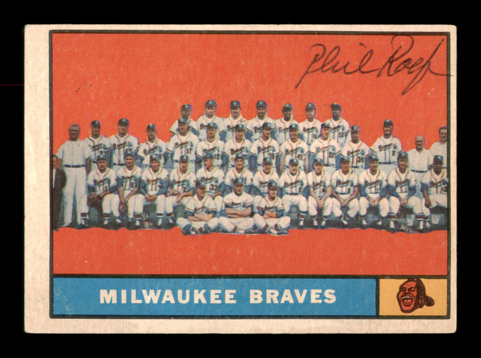 Phil Roof & Neil Chrisley Autographed 1961 Topps Card #463 Milwaukee Braves Chrisley On Back SKU #197840 - RSA
