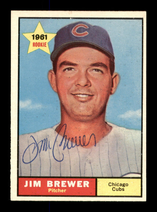 Jim Brewer Autographed 1961 Topps Card #317 Chicago Cubs SKU #197949 - RSA