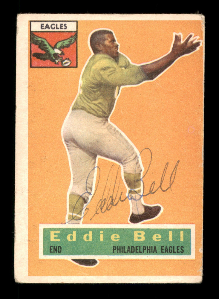 Eddie Bell Autographed 1956 Topps Rookie Card #4 Philadelphia Eagles SKU #198007 - RSA