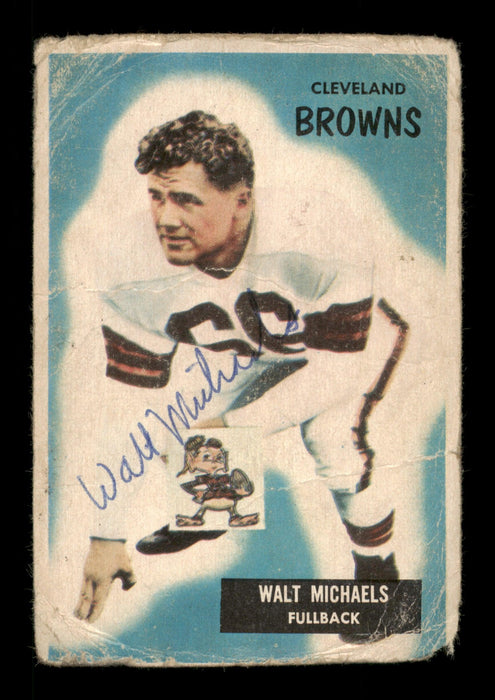 Walt Michaels Autographed 1955 Bowman Card #146 Cleveland Browns (Off-Condition) SKU #198016 - RSA