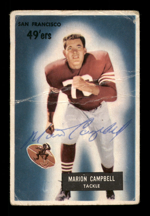 Marion Campbell Autographed 1955 Bowman Card #94 San Francisco 49ers (Off-Condition) SKU #198021 - RSA
