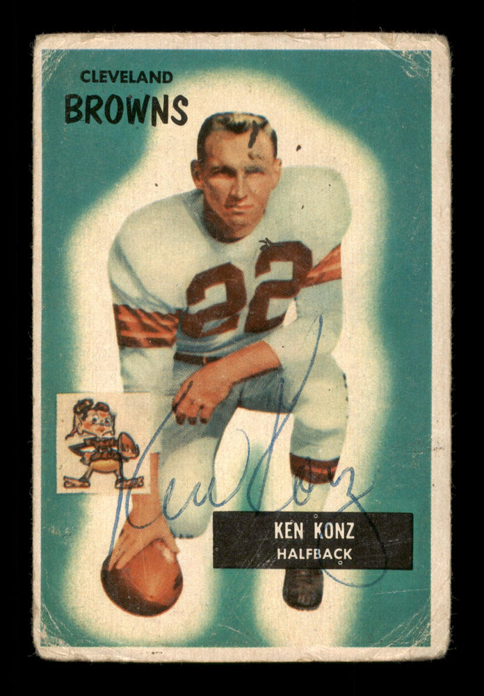 Ken Konz Autographed 1955 Bowman Rookie Card #113 Cleveland Browns SKU #198043 - RSA