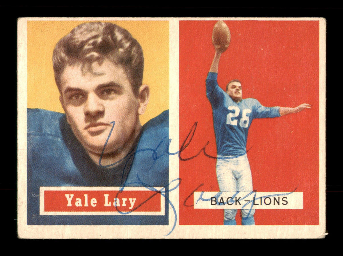 Yale Lary Autographed 1957 Topps Card #68 Detroit Lions SKU