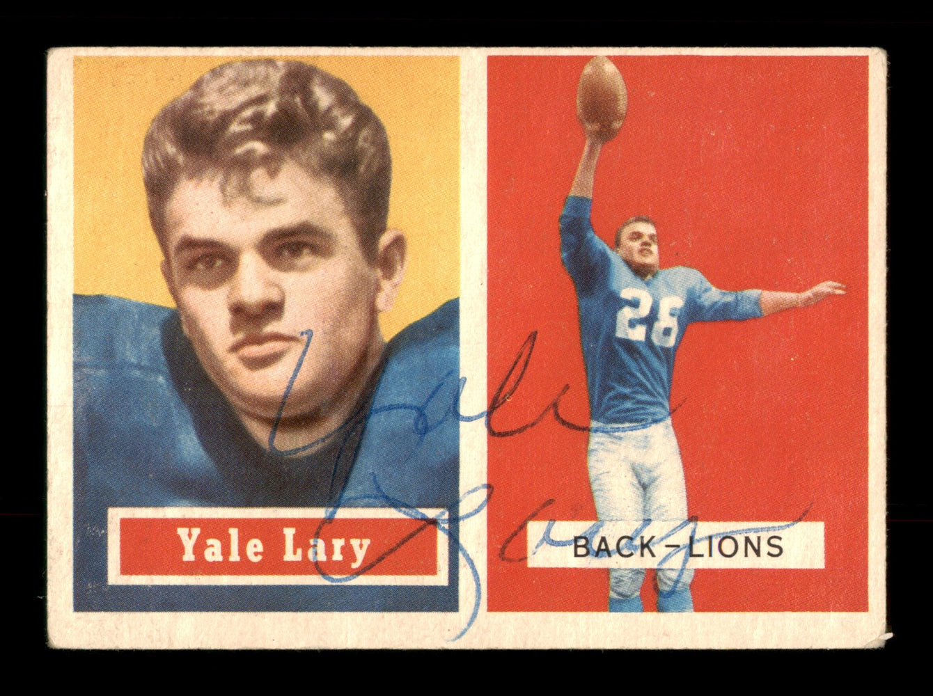 Yale Lary Autographed 1957 Topps Card #68 Detroit Lions SKU #198058 - RSA