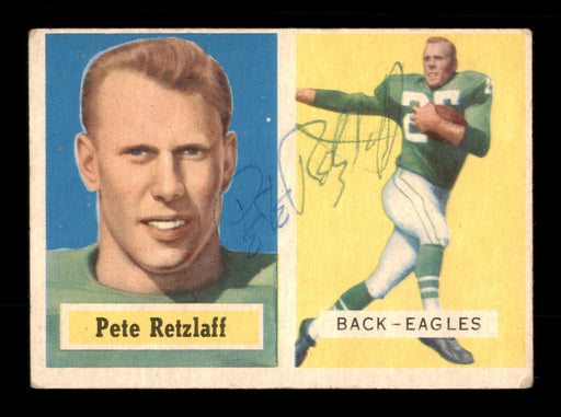 Pete Retzlaff Autographed 1957 Topps Rookie Card #2 Philadelphia Eagles SKU #198071 - RSA