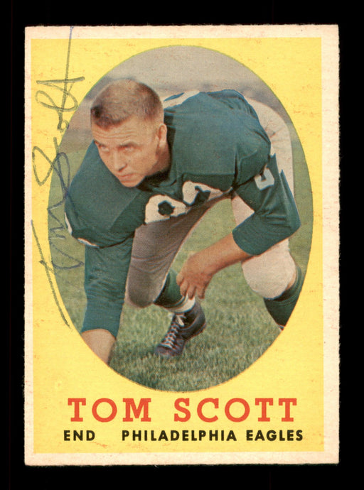 Tom Scott Autographed 1958 Topps Card #125 Philadelphia Eagles SKU #198148 - RSA