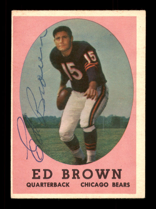 Ed Brown Autographed 1958 Topps Card #123 Chicago Bears SKU #198150 - RSA