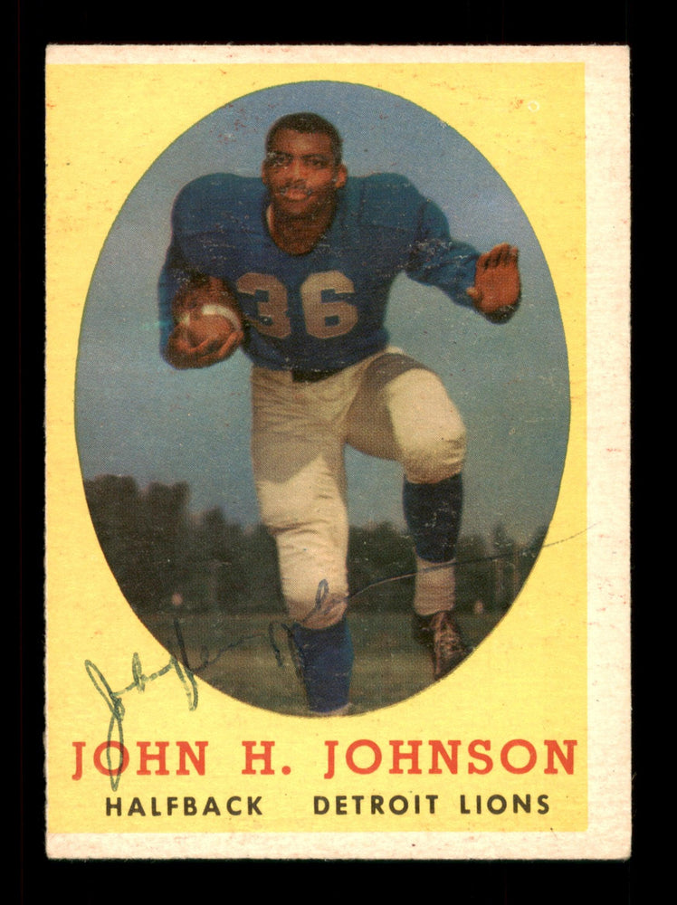 John Henry Johnson Autographed 1958 Topps Card #75 Detroit Lions SKU #198162 - RSA