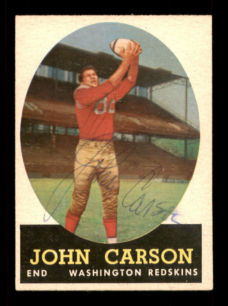 John Carson Autographed 1958 Topps Card #47 Washington SKU #198169 - RSA