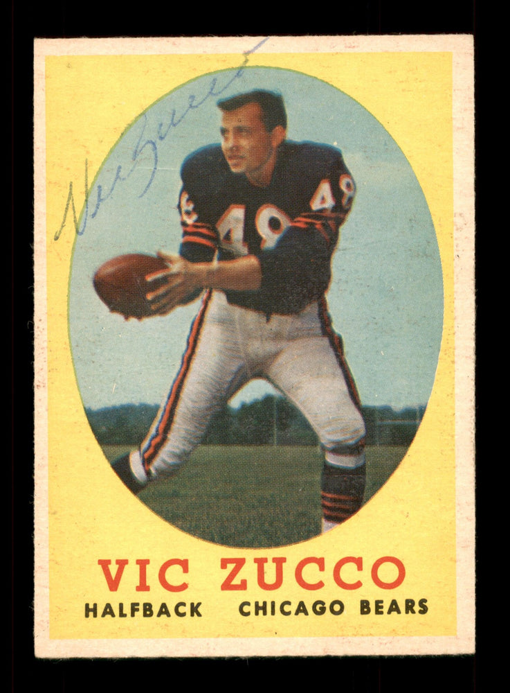 Vic Zucco Autographed 1958 Topps Rookie Card #36 Chicago Bears SKU #198171 - RSA