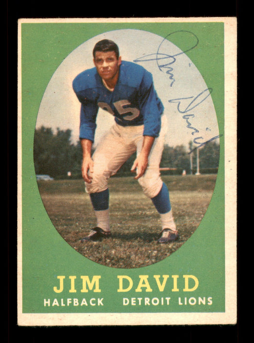 Jim David Autographed 1958 Topps Card #13 Detroit Lions SKU #198180 - RSA