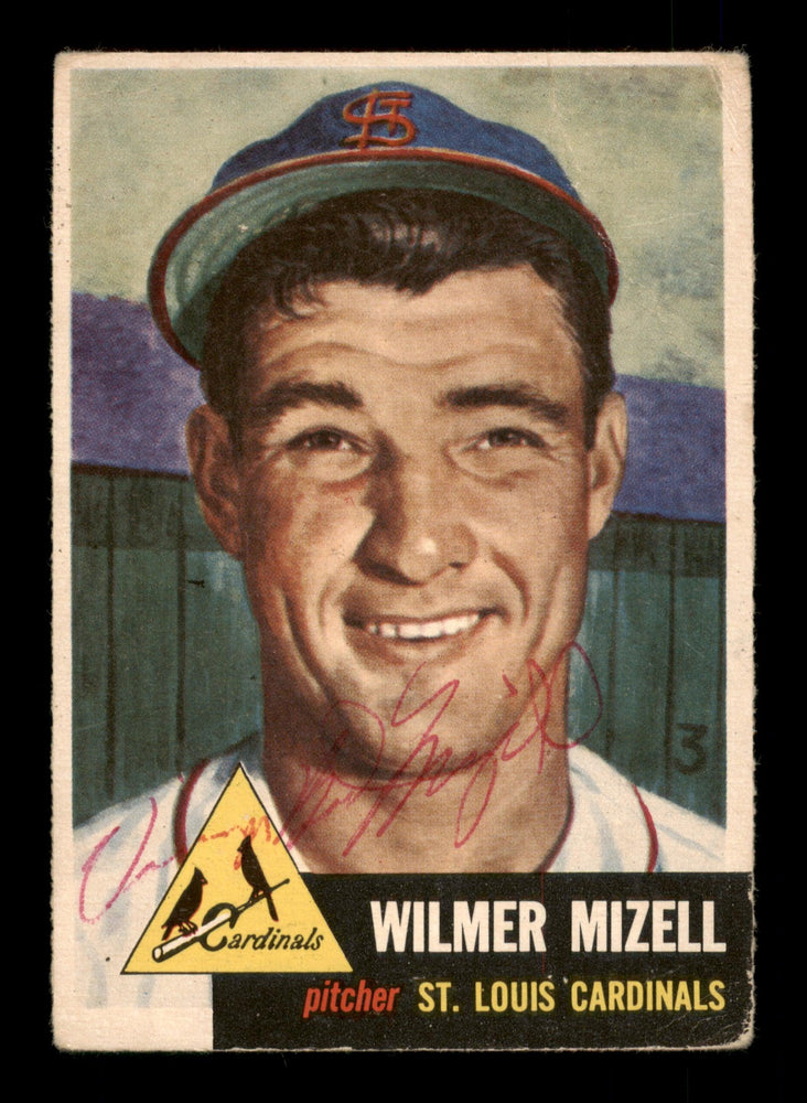 Wilmer Vinegar Bend Mizell Autographed 1953 Topps Card #128 St. Louis Cardinals SKU #198245 - RSA