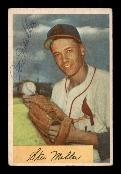 Stu Miller Autographed 1954 Bowman Card #158 St. Louis Cardinals SKU #198275 - RSA
