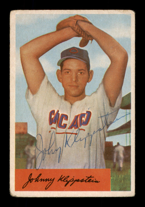 Johnny Klippstein Autographed 1954 Bowman Card #29 Chicago Cubs SKU #198280 - RSA