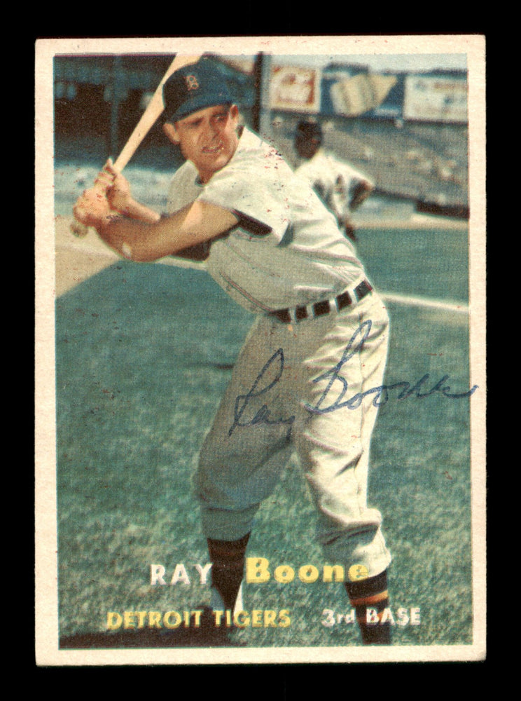 Ray Boone Autographed 1957 Topps Card #102 Detroit Tigers SKU #198453 - RSA