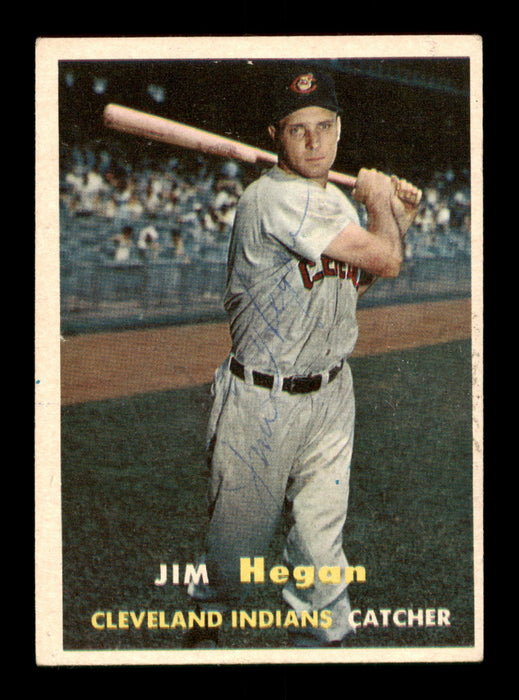 Jim Hegan Autographed 1957 Topps Card #136 Cleveland Indians SKU #198462 - RSA