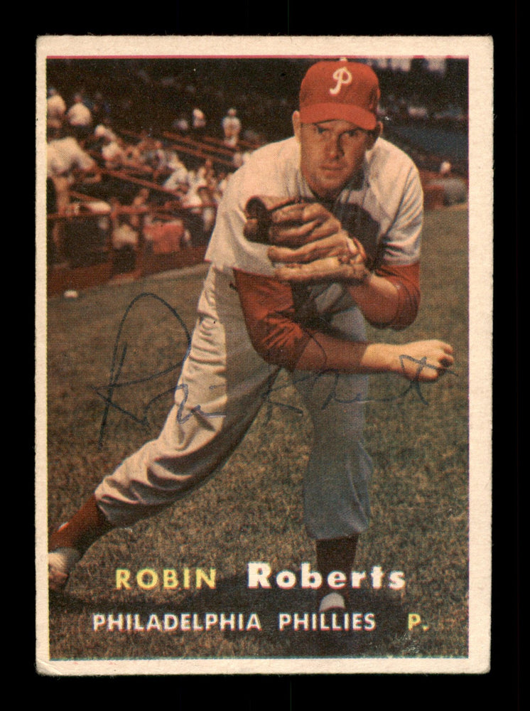 Robin Roberts Autographed 1957 Topps Card #15 Philadelphia Phillies SKU #198503 - RSA