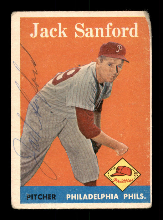 Jack Sanford Autographed 1958 Topps Card #264 Philadelphia Phillies SKU #198507 - RSA