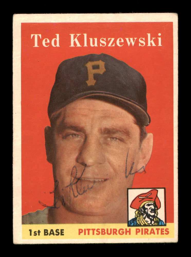 Ted Kluszewski Autographed 1958 Topps Card #178 Pittsburgh Pirates SKU #198591 - RSA