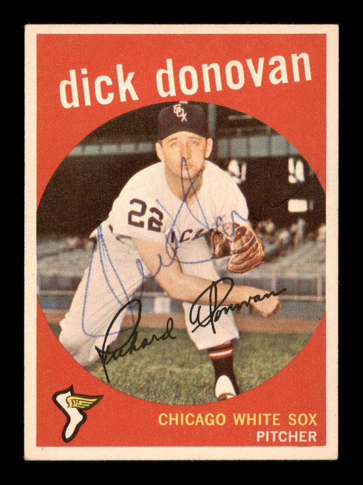 Dick Donovan Autographed 1959 Topps Card #5 Chicago White Sox SKU #198674 - RSA