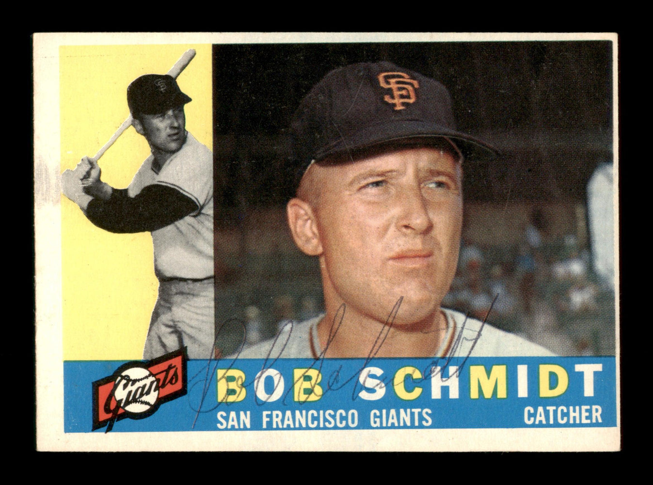 Bob Schmidt Autographed 1960 Topps Card #501 San Francisco Giants SKU #198700 - RSA