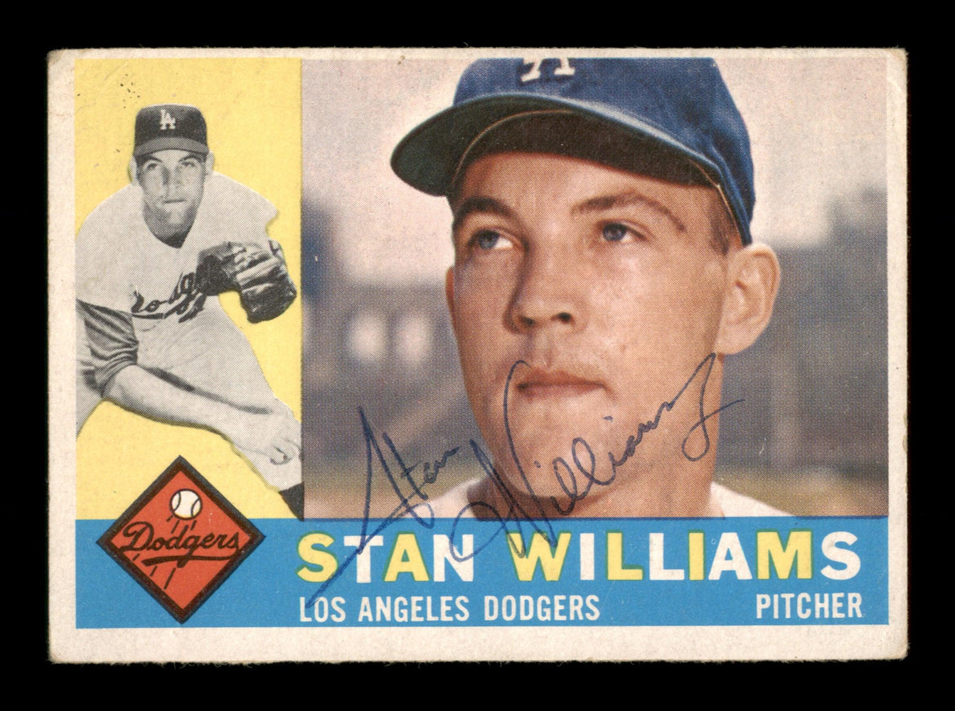 Stan Williams Autographed 1960 Topps Card #278 Los Angeles Dodgers SKU #198764 - RSA