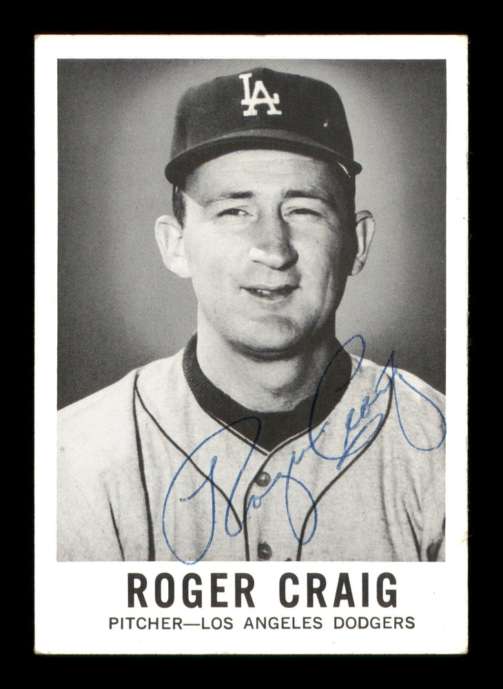 Roger Craig Autographed 1960 Leaf Card #8 Los Angeles Dodgers SKU #198806 - RSA