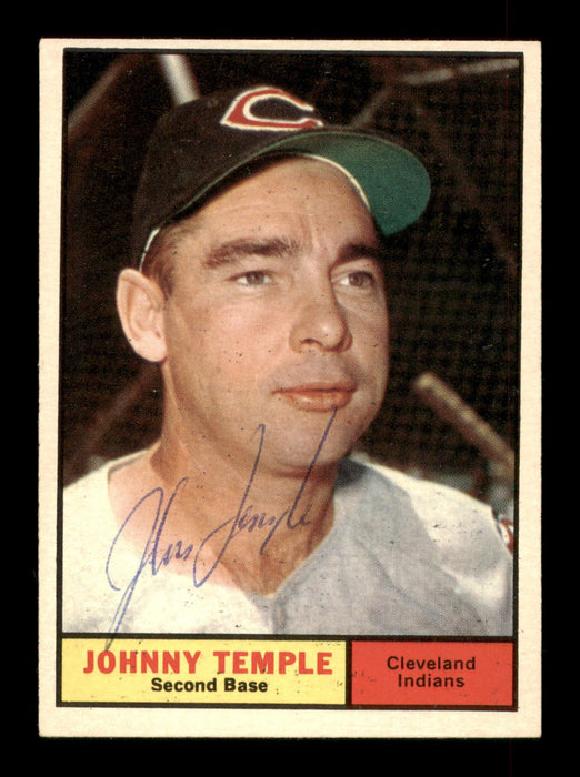 Johnny Temple Autographed 1961 Topps Card #155 Cleveland Indians SKU #198819 - RSA