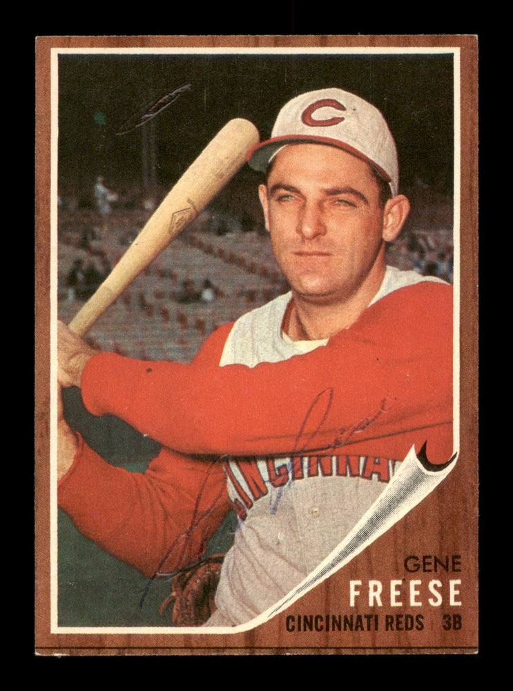 Gene Freese Autographed 1962 Topps Card #205 Cincinnati Reds SKU #198851 - RSA