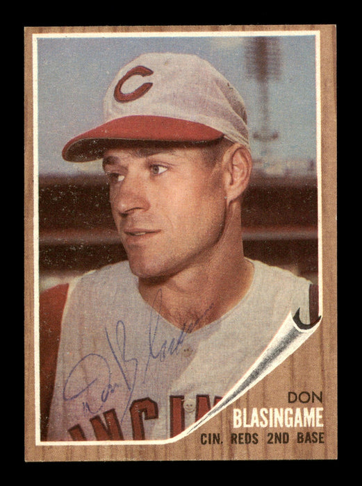 Don Blasingame Autographed 1962 Topps Card #103 Cincinnati Reds SKU #198858 - RSA