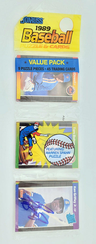 Ken Griffey Jr. Autographed Sealed 1989 Donruss Baseball Rack Pack Rookie Seattle Mariners Beckett BAS #BB79345 - RSA