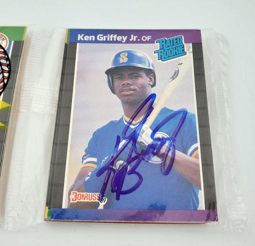 Ken Griffey Jr. Autographed Sealed 1989 Donruss Baseball Rack Pack Rookie Seattle Mariners Beckett BAS #BB79345 - RSA