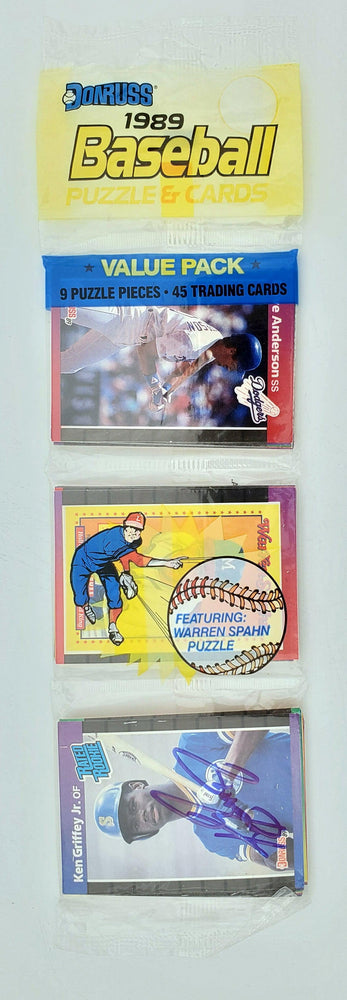 Ken Griffey Jr. Autographed Sealed 1989 Donruss Baseball Rack Pack Rookie Seattle Mariners Beckett BAS #BB79343 - RSA