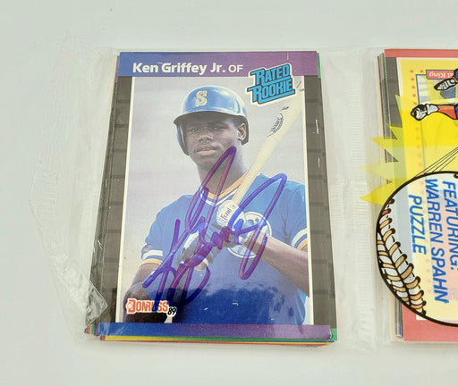 Ken Griffey Jr. Autographed Sealed 1989 Donruss Baseball Rack Pack Rookie Seattle Mariners Beckett BAS #BB79343 - RSA