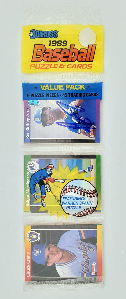Ken Griffey Jr. Autographed Sealed 1989 Donruss Baseball Rack Pack Rookie Seattle Mariners Beckett BAS #BB79341 - RSA