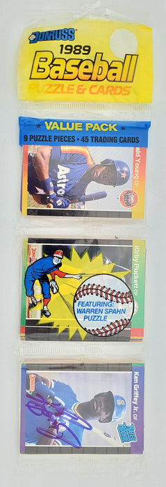 Ken Griffey Jr. Autographed Sealed 1989 Donruss Baseball Rack Pack Rookie Seattle Mariners Beckett BAS #BB79339 - RSA