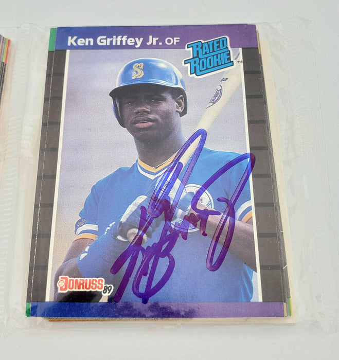 Ken Griffey Jr. Autographed Sealed 1989 Donruss Baseball Rack Pack Rookie Seattle Mariners Beckett BAS #BB79339 - RSA