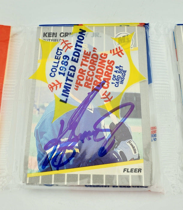 Ken Griffey Jr. Autographed Sealed 1989 Fleer Baseball Rack Pack Rookie Seattle Mariners Beckett BAS #BB79347 - RSA