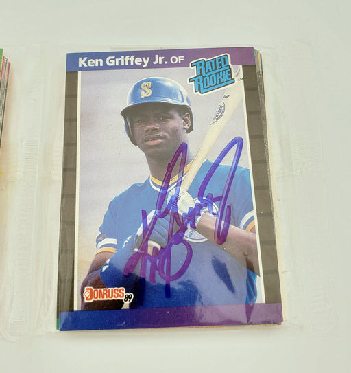Ken Griffey Jr. Autographed Sealed 1989 Donruss Baseball Rack Pack Rookie Seattle Mariners Beckett BAS #BB79337 - RSA