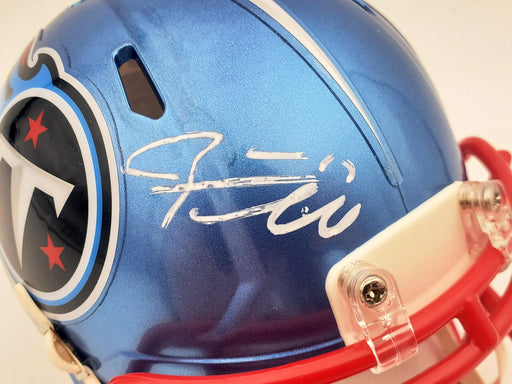 Ryan Tannehill Autographed Tennessee Titans Flash Blue Speed Mini Helmet Beckett BAS QR #WN46893 - RSA