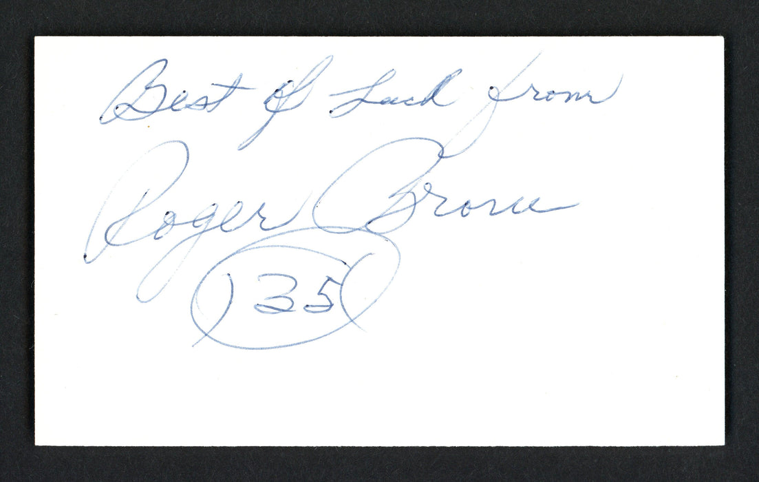 Roger Brown Autographed 3x5 Index Card Indiana Pacers "Best Of Luck" JSA #P68768 - RSA