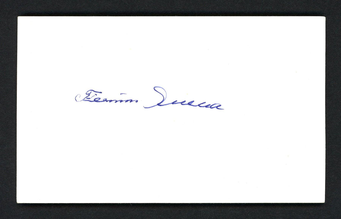 Fermin Mike Guerra Autographed 3x5 Index Card Philadelphia A's, Washington Senators JSA SOA SKU #111172 - RSA